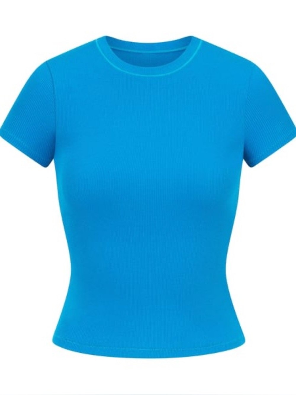SKIMS Cotton Rib T Shirt Mykonos Blue Limited Edition